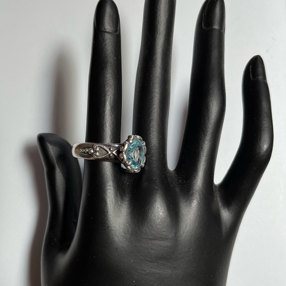 Brighton signed, blue topaz sterling silver ring. - Picture 7 of 8